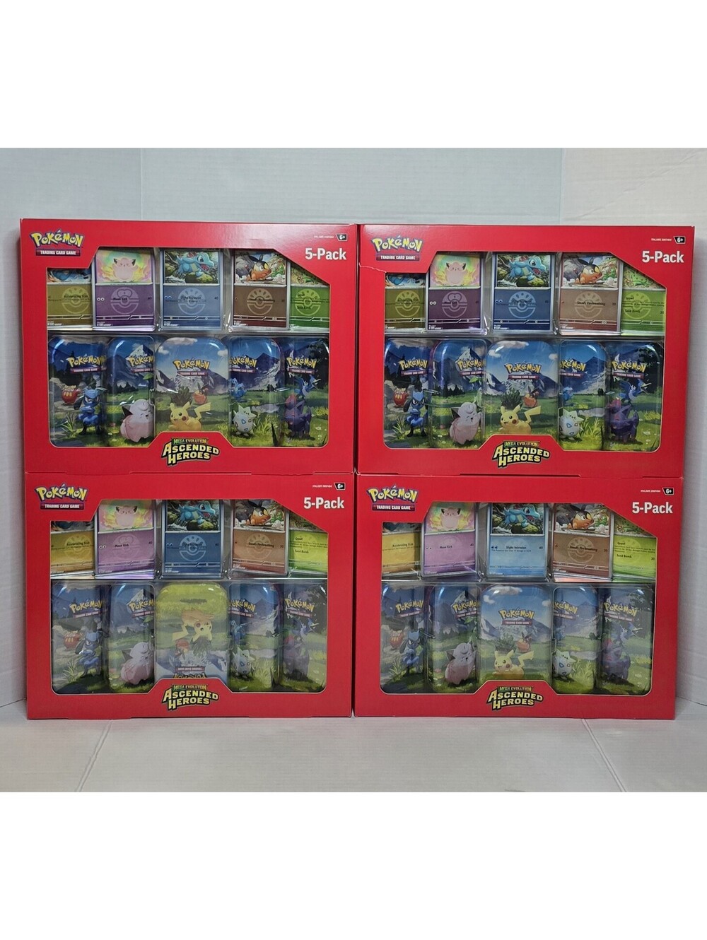 Costco Pokémon Ascended Heroes Mini Tins 5-Pack Collection Lot of (4) *SEALED*